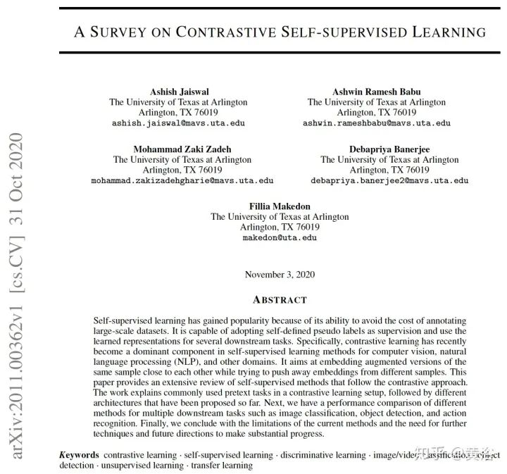 再介绍一篇Contrastive Self-supervised Learning综述论文